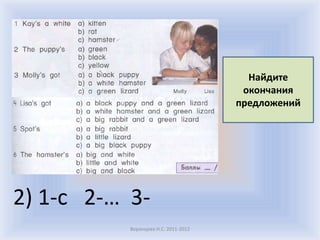 Найдите
                                       окончания
                                      предложений




2) 1-с 2-… 3-
           Воронцова Н.С. 2011-2012
 