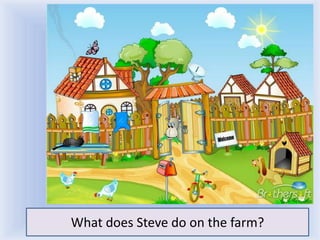 What does Steve do on the farm?
         Воронцова Н.С. 2011-2012
 