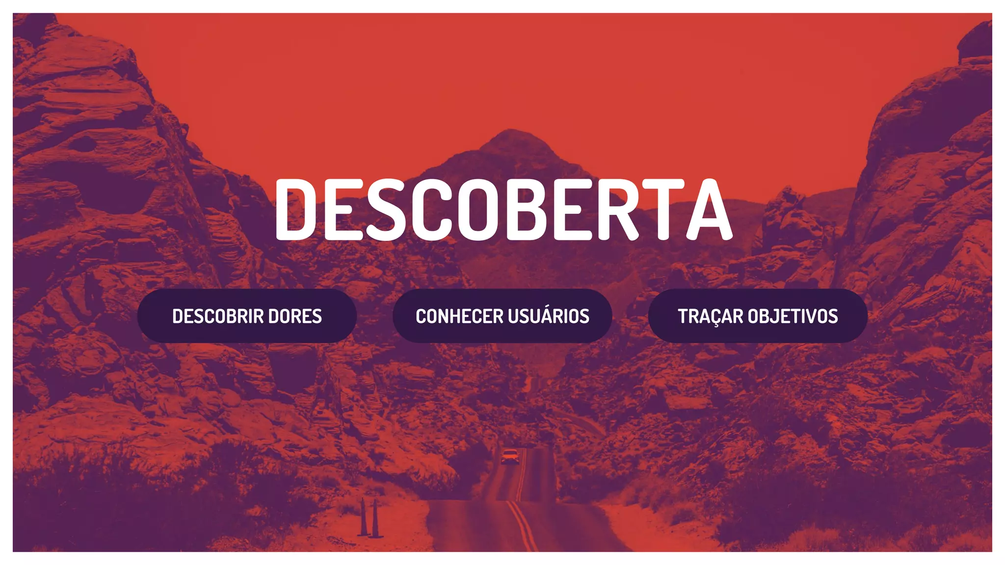 DESCOBERTA
DESCOBRIR DORES CONHECER USUÁRIOS TRAÇAR OBJETIVOS
 