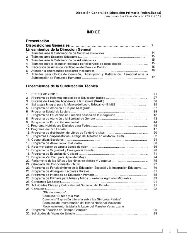 Lineamientos Ciclo Escolar 2012 2013