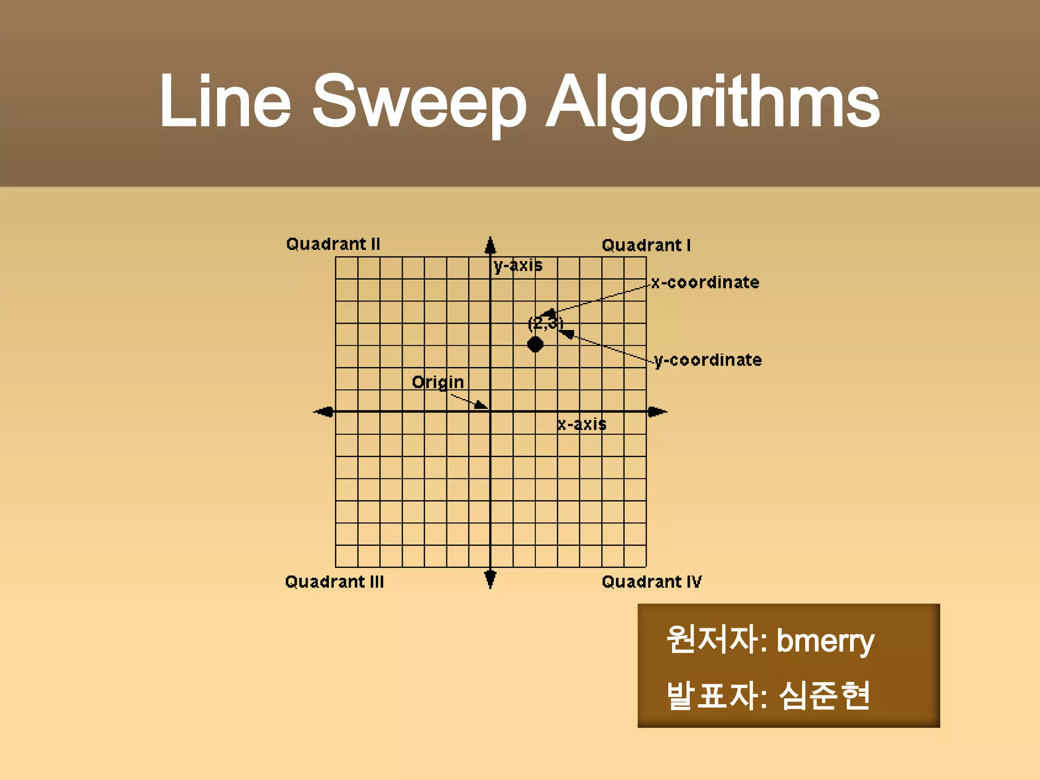 Line Sweep Algorithms  원저자: bmerry  발표자: 심준현