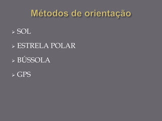    SOL
   ESTRELA POLAR

   BÚSSOLA
   GPS
 