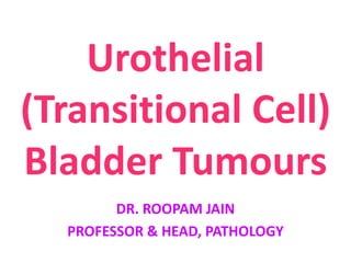 Urothelial
(Transitional Cell)
Bladder Tumours
DR. ROOPAM JAIN
PROFESSOR & HEAD, PATHOLOGY
 