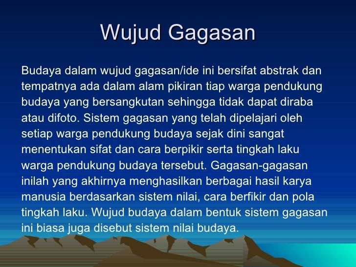 Contoh Wujud Kebudayaan Yang Abstrak - Surat JK
