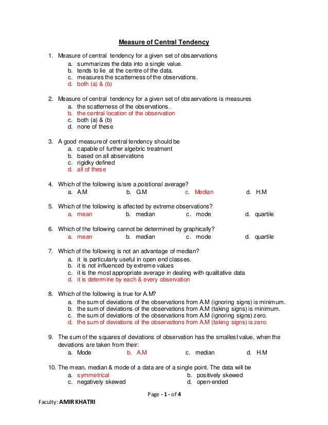 2 Measure Of Central Tendency 2 Measure Of Central Tendency