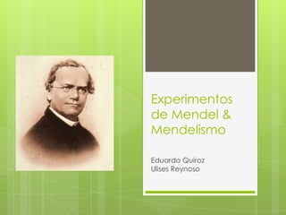 Experimentos
de Mendel &
Mendelismo

Eduardo Quiroz
Ulises Reynoso
 