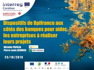 Dispositifs de Bpifrance aux
côtés des banques pour aider
les entreprises à réaliser
leurs projets
Michèle PAPALIA
Pierre-...