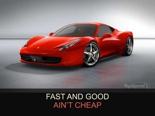 FAST AND GOOD 
AIN’T CHEAP 
 