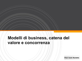 Modelli di business, catena del
valore e concorrenza


                            Prof. Carlo Nardello
 