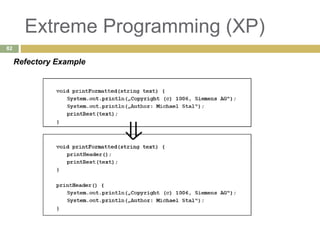 Extreme Programming (XP)
Refectory Example
82
 
