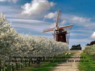 Conversa amorosamente com algumas criancinhas e multiplica o pão para milhares de pessoas, sem alterar-se. 