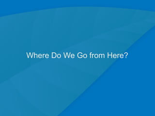Where Do We Go from Here?




                            24
 