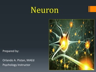 Neuron
Prepared by:
Orlando A. Pistan, MAEd
Psychology Instructor
 