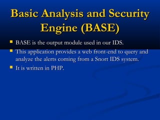 Network Intrusion Detection System Using Snort | PPT