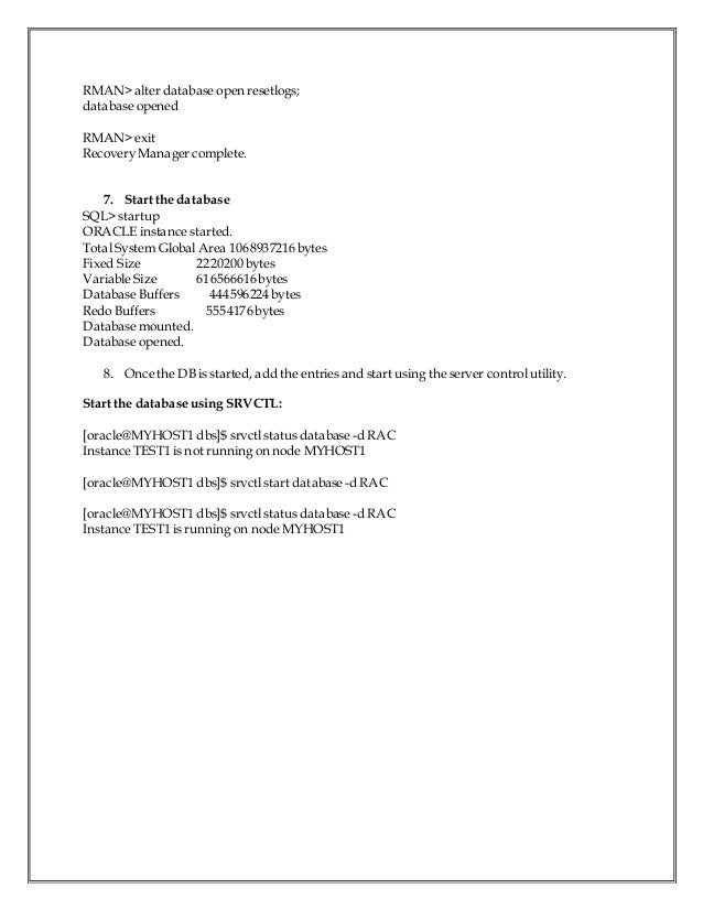 start database