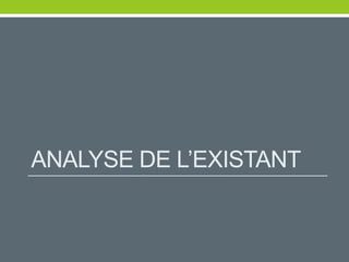 ANALYSE DE L’EXISTANT
 
