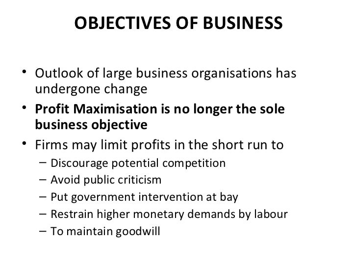 objectives of business