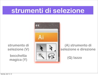 strumenti di selezione



             strumento di            (A) strumento di
             selezione (V)         selezione e direzione
                 becchetta
                                       (Q) lazzo
                 magica (Y)


Saturday, April 14, 12
 