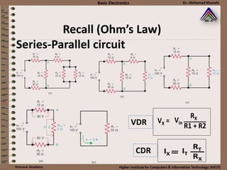 Recall (Ohm’s Law)
Series-Parallel circuit
VDR
CDR
 