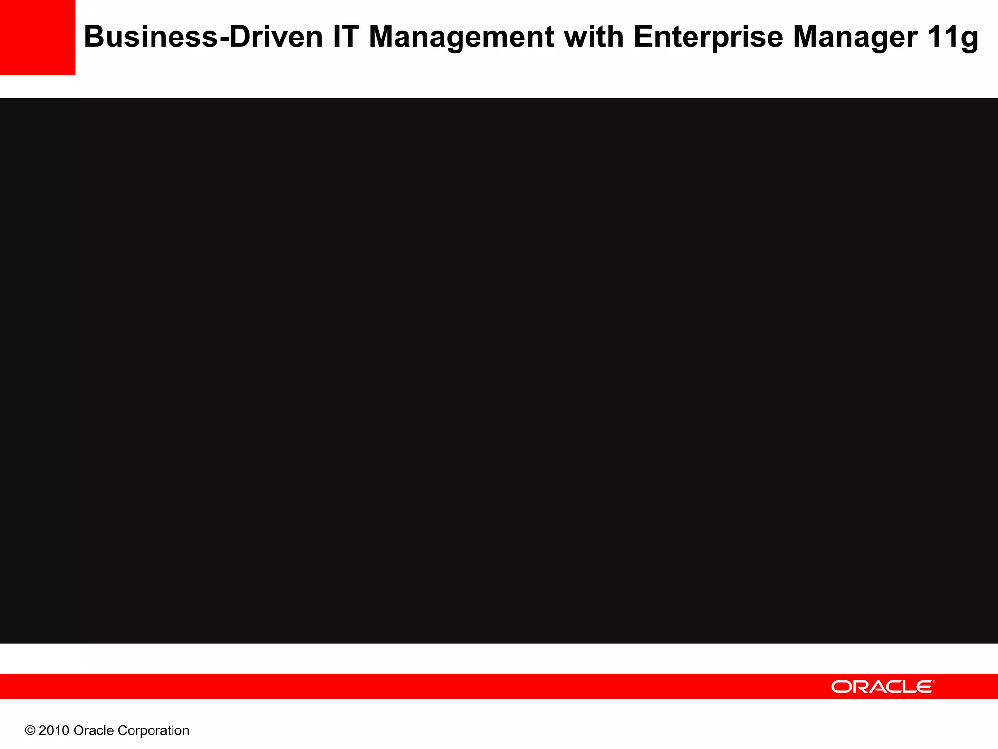 © 2010 Oracle Corporation
Business-Driven IT Management with Enterprise Manager 11g
 