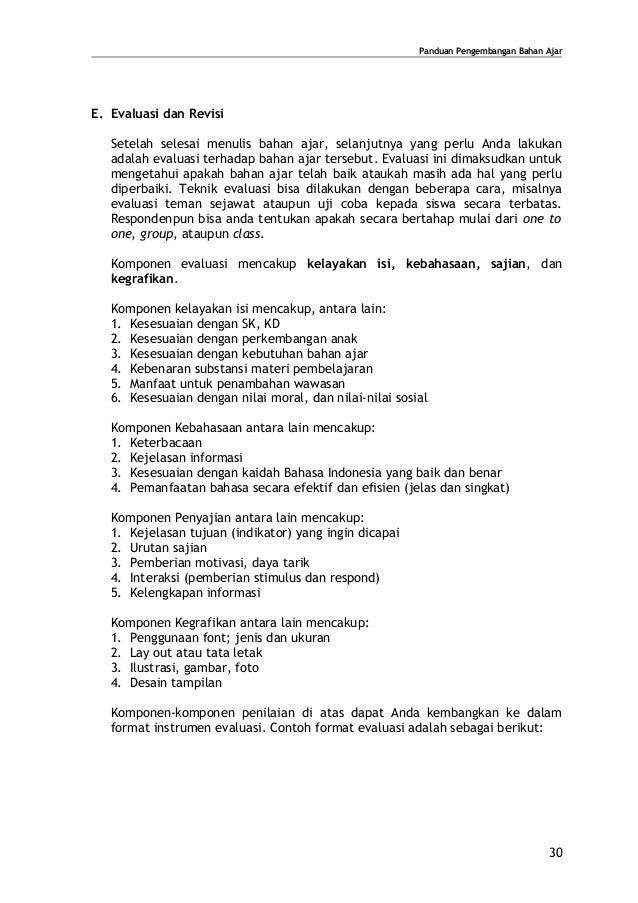 Panduan Pemgembangan Bahan Ajar