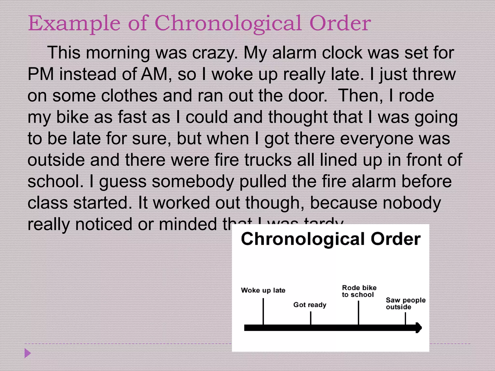 Chronological Pattern Examples patterns of organization | PPTX