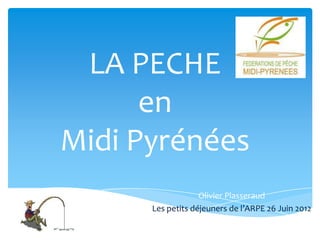 LA PECHE
      en
Midi Pyrénées
                   Olivier Plasseraud
      Les petits déjeuners de l’ARPE 26 Juin 2012
 
