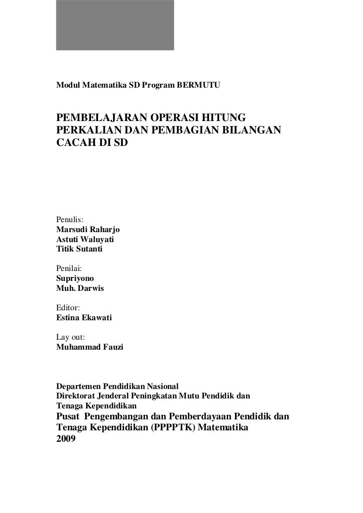 Pembelajaran Operasi Hitung di SD