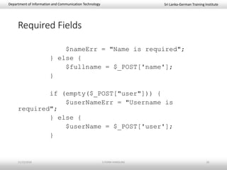 PHP Form Handling | PPTX | Web Development | Internet