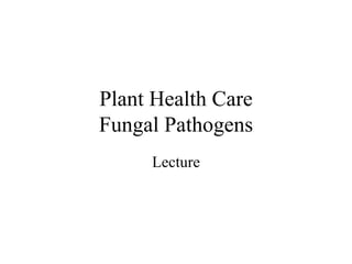 Plant Health Care Fungal Pathogens Lecture 