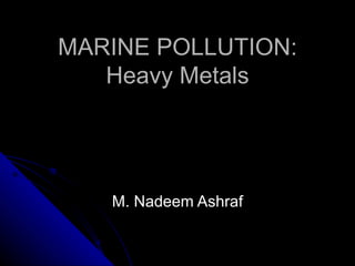 MARINE POLLUTION:
   Heavy Metals




   M. Nadeem Ashraf
 