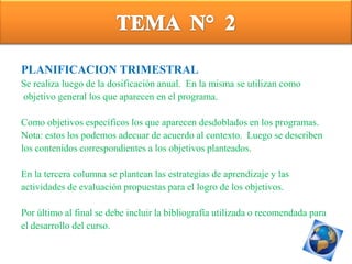 PLANIFICACION TRIMESTRALTEMA N° 2:ASPECTOS A CONSIDERAR PREVIOS, A LA ELABORACION DEL MODULOFINES DE LA EDUCACION PANAMEÑA:Contribuir con el desarrollo integral del individuo con énfasis en la capacidad crítica,reflexiva y creadora, para toma de decisiones.Infundirel conocimiento y la práctica de la democracia como forma de vida y degobierno.Fomentarel desarrollo del conocimiento, habilidades, actitudes y hábitos para lainvestigación y la innovación científica y tecnológica, como base para el progreso de lasociedad y el mejoramiento de la calidad de vida.Fortalecer los valores de la familia panameña como base fundamental para el desarrollode la sociedad.