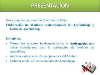 ASPECTOS A CONSIDERAR PREVIOS A LA ELABORACION DEL MODULO.