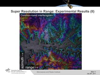 Super Resolution in Range: Experimental Results (II) Common-band interferogram azimuth  range  