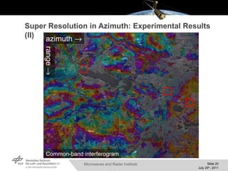 Super Resolution in Azimuth: Experimental Results (II) Common-band interferogram azimuth  range  
