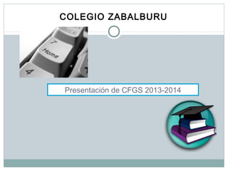 COLEGIO ZABALBURU




Presentación de CFGS 2013-2014
 