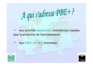 Aux activités industrielles (installations classées
pour la protection de l’environnement)


    Aux P.M.E. et P.M.I. bretonnes




                                                          5
 