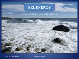 EEL ENERGY
The energy from oceans, seas and rivers

EEL ENERGY

19/10/12 Vitoria-Gasteiz

Investors Connect

1

 