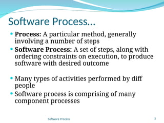 Process Models Describe various software process models. Identify ...