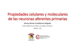 Propiedades celulares y moleculares
de las neuronas aferentes primarias
Danny Steven Castiblanco Delgado
Fellow Medicina del Dolor y Cuidados Paliativos
UMNG - INC
 