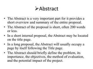 Prospective Synopsis Abstract Example How to write a proposal -writing | PPT