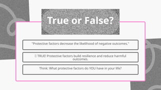 False Protection Protective and Risk Factors Influencing Well-Being in Late Adolescence ...