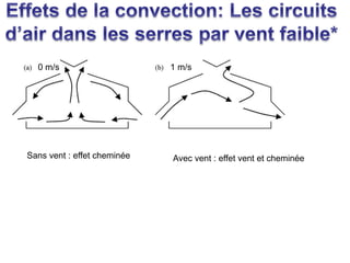 0 m/s 1 m/s
Sans vent : effet cheminée Avec vent : effet vent et cheminée
 