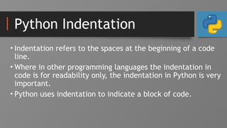 Topic 2 - Python, Syntax, Variables.pptx