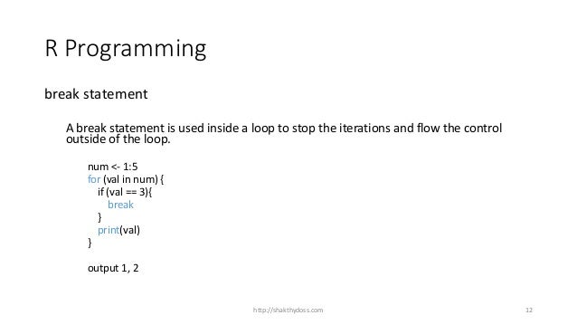 statement programming useful break c is how in Programming Tutorial R 2