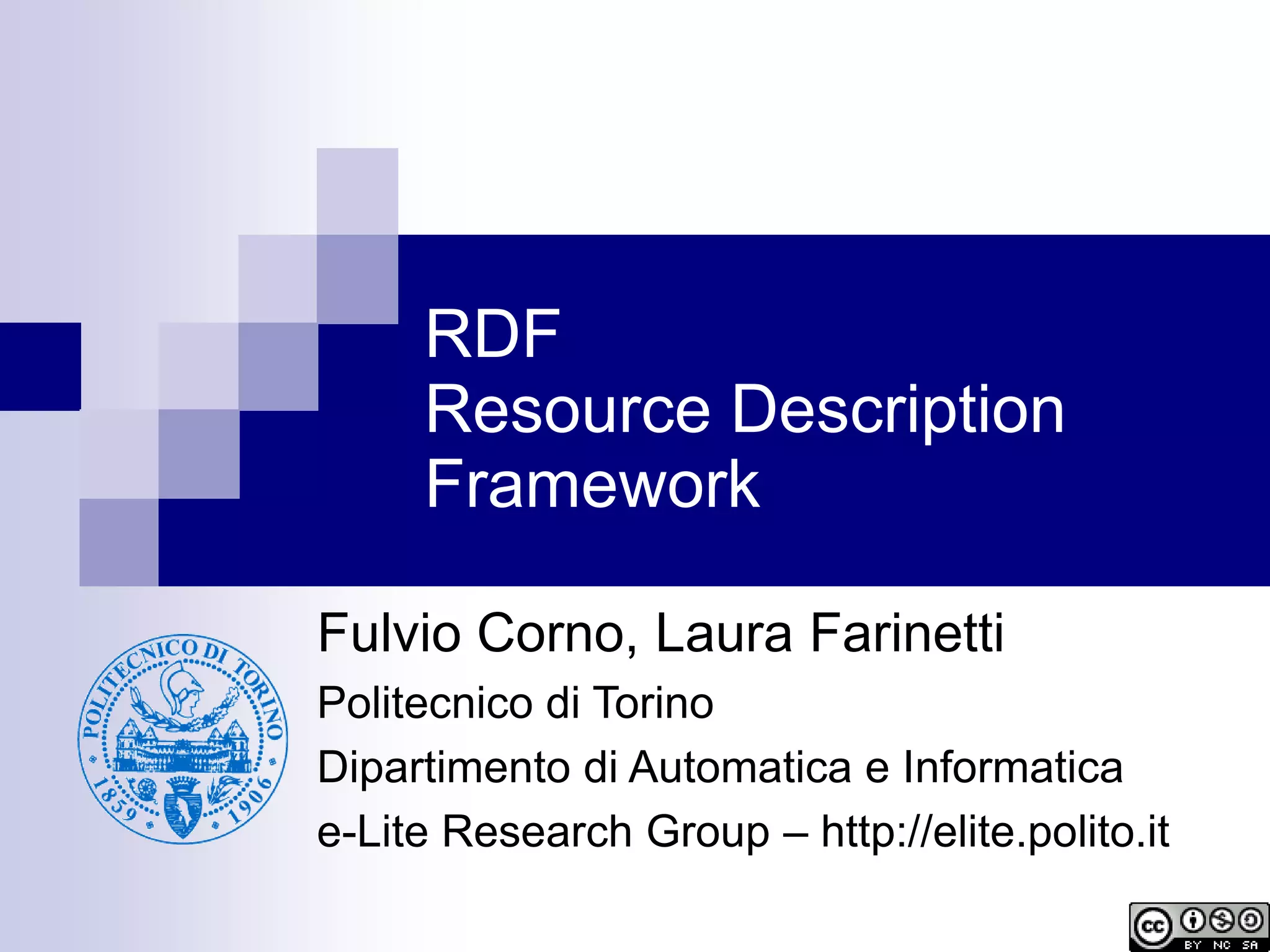Rdf resource description framework and rdf schema ppt