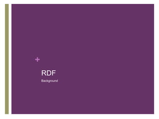 +
RDF
Background

 