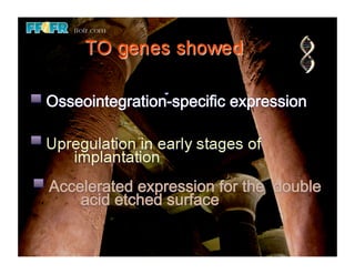 Osseointegration-specific expression




Accelerated expression for the double
    acid etched surface
 