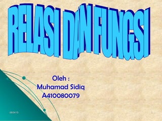 06/04/1506/04/15 33
Oleh :
Muhamad Sidiq
A410080079
 