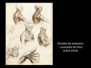 Estudos de anatomia
– Leonardo da Vinci
(1452-1519)
 